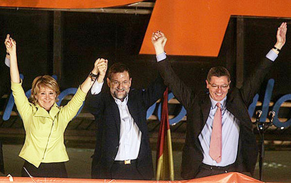 Aguirre, Rajoy y Gallardón